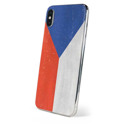 Czech Republic Flag Distressed iPhone XS Skin